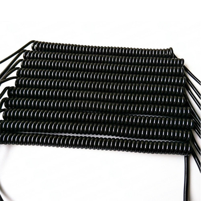 TPU सर्पिल कस्टम कुंडलित केबल बहु - प्रयोजन काले रंग 1.2 - 8.0 मिमी के साथ