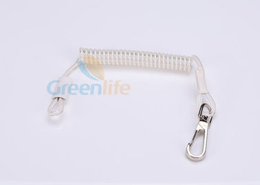 5 इंच लंबे सफेद कोर कुंडल उपकरण डोरी हाथ उपकरण के लिए स्पष्ट लेपित प्लास्टिक